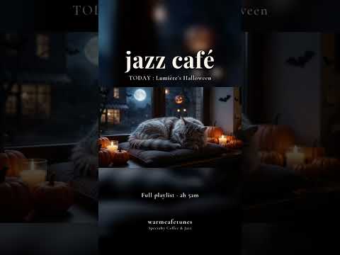 보름달 뜬 밤, 카페 고양이 루미에르 🐈🌕 jazz café #shorts