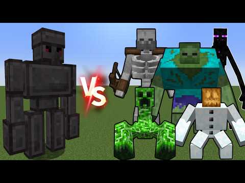 Netherite Golem vs Mutant Mobs - Minecraft Mob Battle