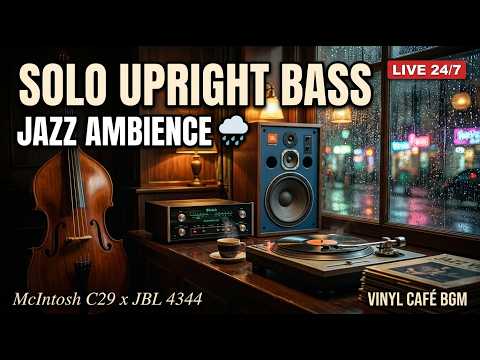 Solo Upright Bass JAZZ Ambience 🌧 McIntosh C29 x JBL 4344 | Vinyl Café BGM