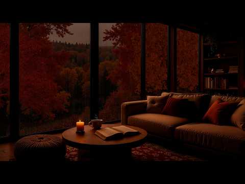 A Warm Autumn Retreat in the Woods 🍁 Gentle Jazz & Cozy Ambience for Work and Study