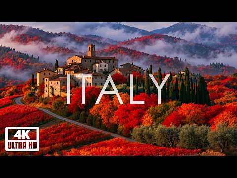 Italy Autumn Landscapes 4K 🍁 | Rustic Villas, Golden Vineyards & Picturesque Hilltop Villages
