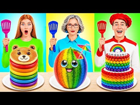 Rainbow Food Cooking Challenge | Delicious Kitchen Hacks by Multi DO Challenge