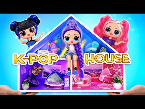 K-Pop Big Dollhouse Makeover! 7 DIYs for Huntrix L.O.L. Dolls