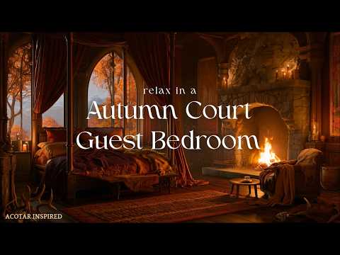 Falling Asleep in the Autumn Court | Cozy ACOTAR Ambience | Candlelight, Fireplace &amp; Soft Rain