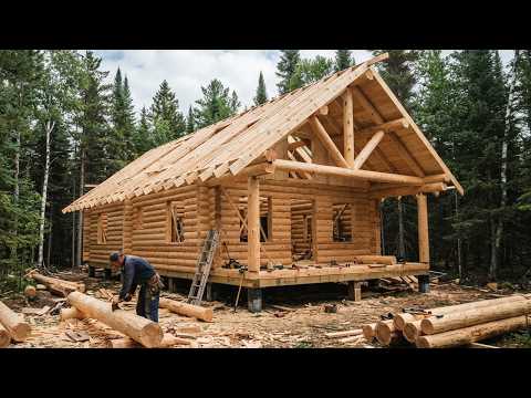 Man Builds His Dream Wooden House and Sauna Deep in the Forest | Start to Finish@bjornbrenton