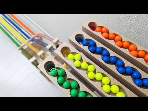 Marble Run Race ☆ HABA Slope + Cuboro + Bornelund Quadrilla + Transparent pipe