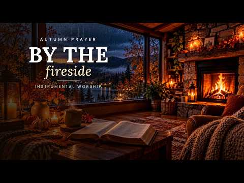 Autumn Prayer by the Fireside | Cozy Christian Instrumental with Rain for Prayer & Rest