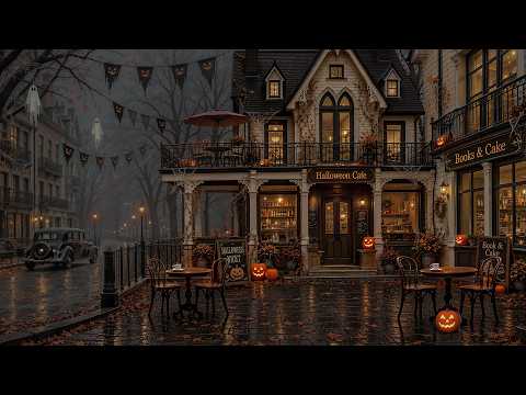 Step Inside the Old Halloween Cafe While Autumn Rain Drifts Across the Town | Dark Academia Playlist