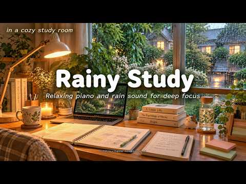 📝 2 HOURS OF QUIET FOCUS | 🌧️ Soft Piano & Gentle Rain for Studying, Working & Reading