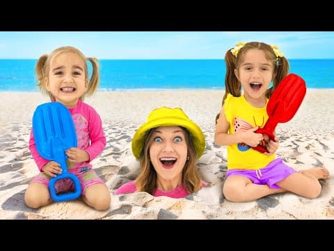 Alice Playing at the Beach - Video for Kids