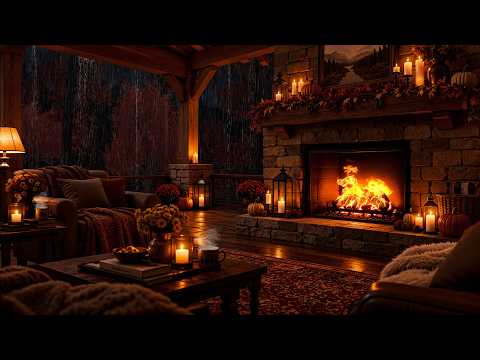 Cozy Autumn Evening by the Fireplace 🍂 Smooth Jazz for Deep Sleep & Relaxation