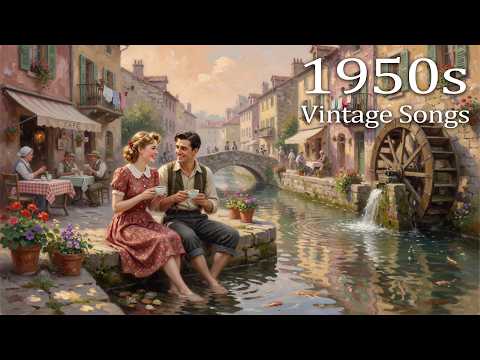 1950s Spring Riverside Village Café | Nostalgic Vintage Songs