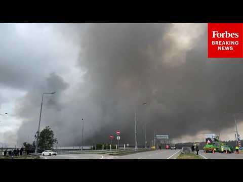 RAW VIDEO: Bystanders Capture Aftermath Of Ukrainian Drone Attacks On Moscow Oil Refinery