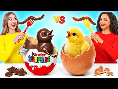 الغذاء الحقيقي مقابل الغذاء الشوكولاته التحدي | وصفات طعام مضحكة Multi DO Challenge