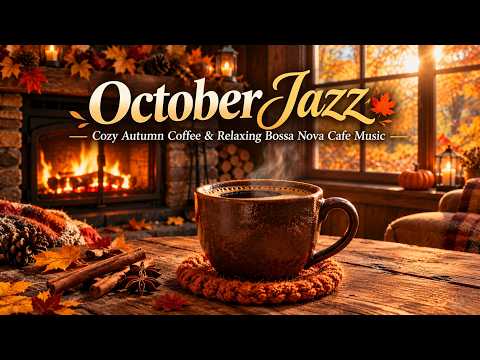 October Coffee Jazz ☕🍂 Cozy Autumn Cafe Ambience &amp; Relaxing Bossa Nova Music