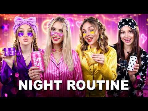 Gold VS Black VS Pink VS Purple Girl's Pajama Party! One Color Pajama Party