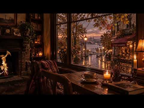 Rainy Autumn Café ☕ Smooth Jazz & Cozy Ambience | 2 Hours