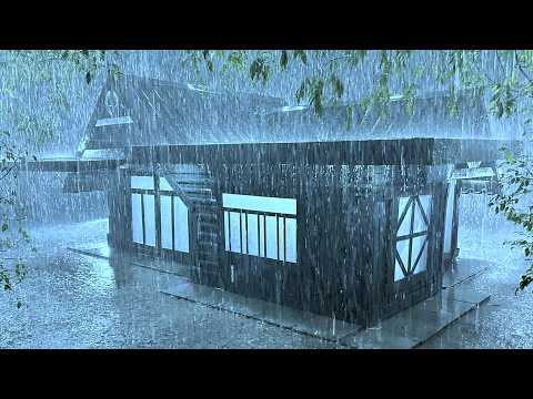 The Method of Sleeping Well in 3 Minutes with Heavy rain &amp; Thunder Shook on a Sturdy Roof at Night