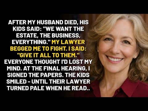 I Gave The Greedy Heirs Exactly What They Wanted. Their Lawyer Read One Sentence And Froze...