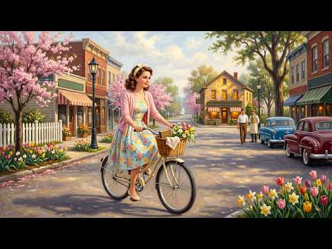 Spring Memories at a 1950s American Garden Café | Nostalgic Vintage Music