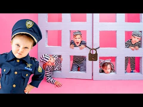 Kinder spielen Polizisten und Kriminelle 👮‍♀️ Gute Videos über Berufe Vania Mania DE