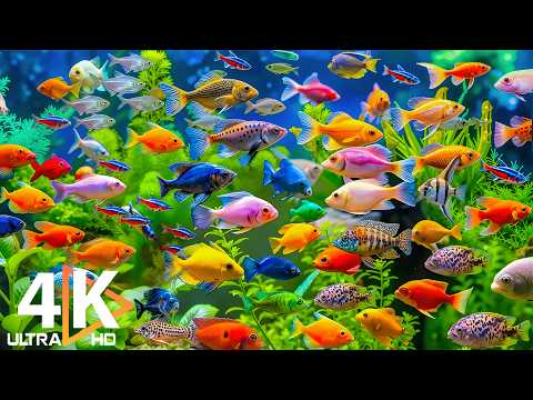 Aquarium 4K VIDEO (ULTRA HD) 🐠 Colorful Coral Reef Fish &amp; Deep Sleep Relaxation Music #5