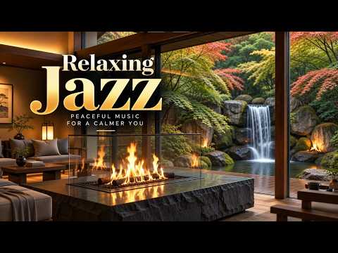 Smooth Jazz Music Fireplace Ambience 🔥 for Stress Relief Ambience 🎶
