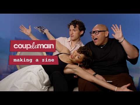 Watch Tom Holland, Zendaya & Jacob Batalon make a Coup De Main zine for 'Spider-Man: Brand New Day'.