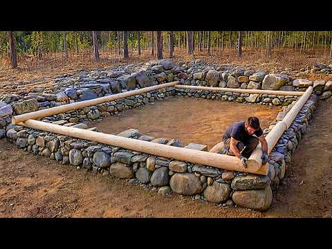 Man Builds Snow Log Cabin In The Forest Of Finland | Start To Finish By @sharingsurvival