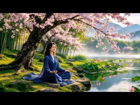 Relaxing Music Under Cherry Blossom Tree 🌸 Peaceful Instrumental for Meditation, Calm and Deep Sleep
