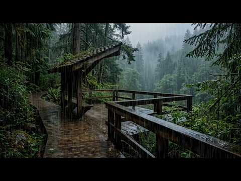 No ads Heavy Rain Sounds for Sleeping | Peaceful Tropical Forest Ambience