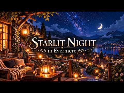 Starlit Night in Evermere 🌙 | Cozy Fantasy Sleep Music & Night Ambience