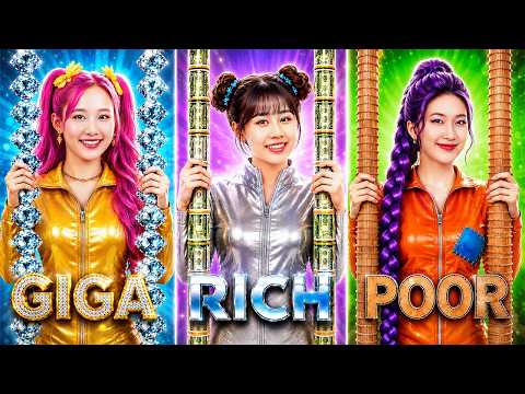 Poor Vs Rich Vs Giga Rich Huntrix K-POP Demon Hunters In Jail!