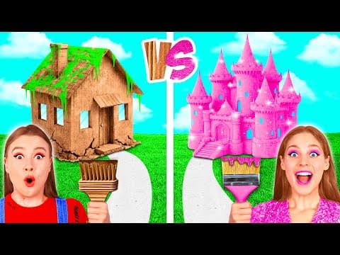 Jeden Barevný Dům Chudý vs Bohatý vs Ultra Bohaté | Zábavné Okamžiky BaRaDa Gold Challenge