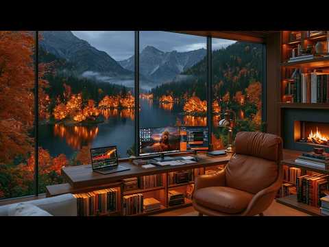 Deep Focus Music | Autumn Study Music for Intense Work in a Cozy Lakeview Office