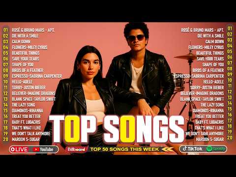 Bruno Mars, Adele, Ed Sheeran, Maroon 5, Dua Lipa, Rihanna, The Weeknd ❣ Billboard Top 50 This Week