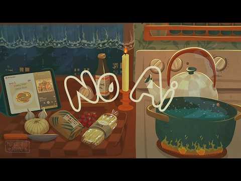 Cozy Rainy Kitchen Ambience | No AI | Pasta Night, Candlelight & Storm
