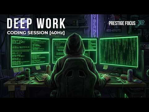 [💻 HACKER MODE] 40Hz DEEP WORK CODING SESSION 💻 Pure Cyberpunk Ambient for Focus (2 Hours)