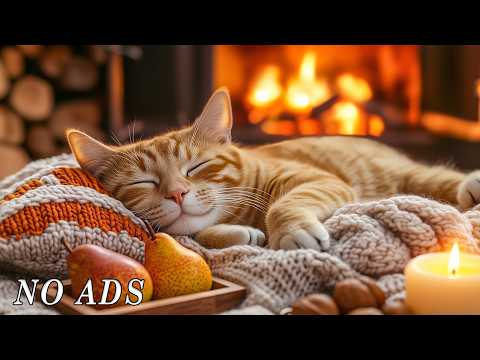 Soft Ambient Sounds For Cats 🔥 Fireplace Sounds 😺 Kitty Music Helps Reduce Separation Anxiety