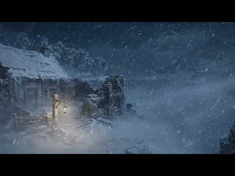 Midnight Snowstorm Around an Isolated Cabin | Howling Winter Winds & Heavy Snowfall for Deep Sleep