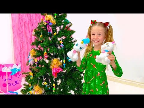 Nastya dan ayah menghias pohon Natal dengan mainan – cerita Natal untuk anak-anak