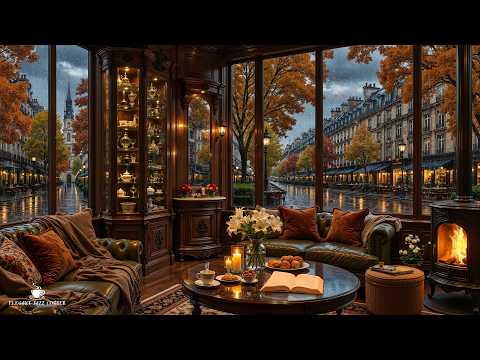 Cozy Morning Fall Jazz | Rainy Jazz Cafe Ambience & Smooth Jazz Instrumental Music For Good Day
