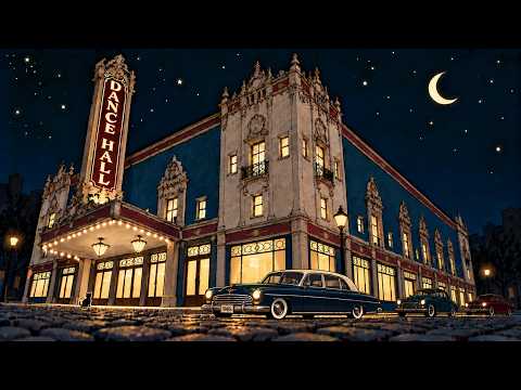 a quiet 1940s night outside the dance hall 🌙 | soft vintage oldies jazz | read, relax & sleep