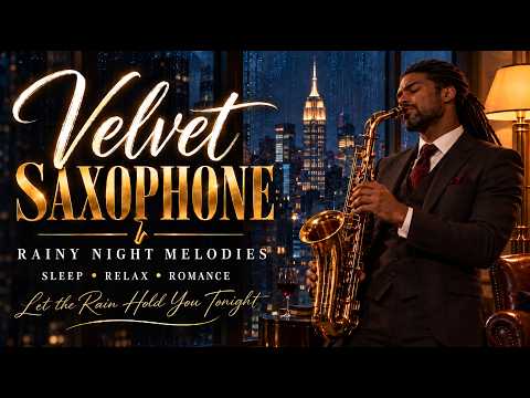 Velvet Rain Saxophone 🌧️ Smooth Romantic Jazz for Sleep, Relaxation &amp; Quiet Nights