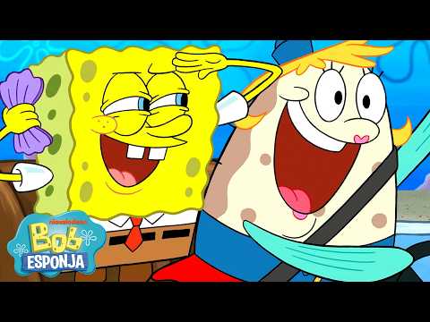 Bob Esponja | 1 Hora de Bob Esponja Saliendo de Fondo de Bikini 🚌 | Bob Esponja en Español