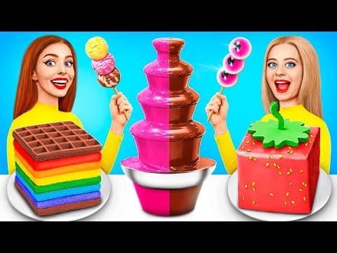 Chocolate Fondue Fountain Challenge | Chocolate Candy Cooking Challenge by RATATA