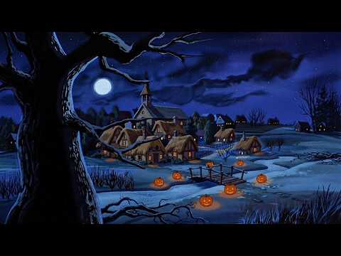 spooky autumn night in a quiet village with oldies playing in another room | crickets & chill 🎃