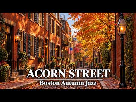 Boston’s Acorn Street in Autumn | 3 Hours of Gentle Jazz for Reading