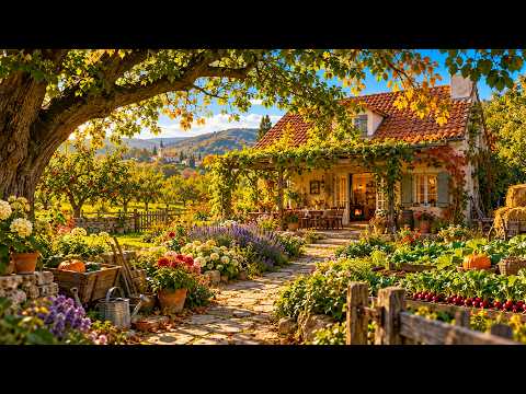 The Sweetest Cottage House 🍎 🌿 Harvest Garden, Autumn Pumpkins & Peaceful Music