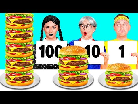 100 Layers of Food Challenge | Amazing Kitchen Recipes by BaRaDa Challenge